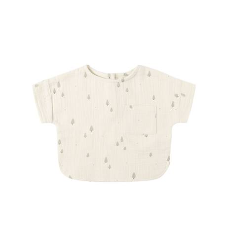 Quincy Mae Woven Boxy Top - Trees (Pre-order)