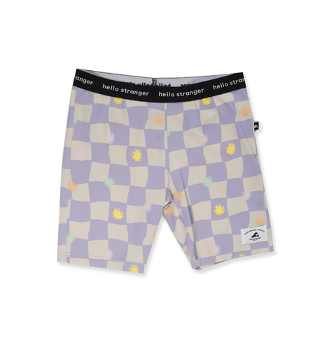 Hello Stranger Girls Bike Tights - Purple Check