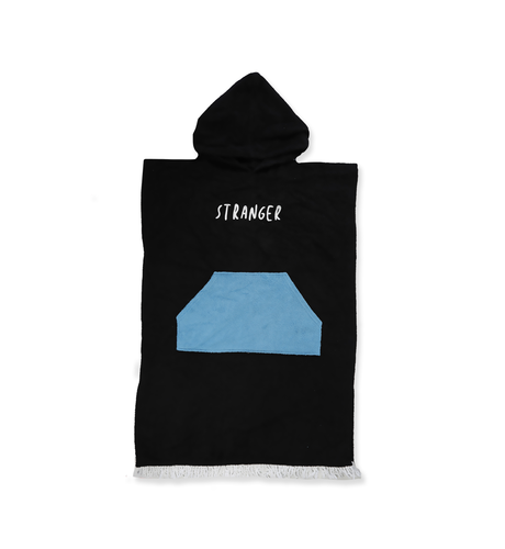 Hello Stranger Poncho Towel - Black/Blue