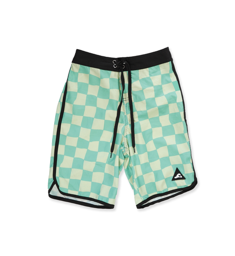 Hello Stranger Kermit Long Board Short - Green Check