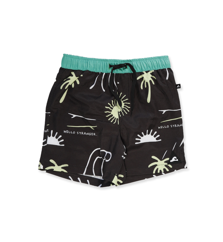 Hello Stranger Ocean Board Short - Black/Green